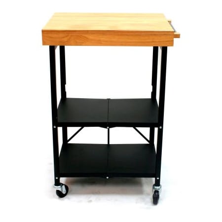 Origami Rack Origami Collapsible Kitchen Island Cart, 23" x 16" Shelf, Black RBT-03